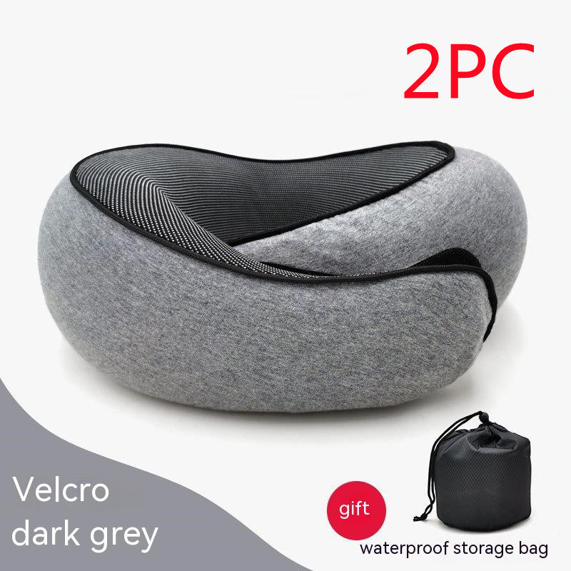 Travel Neck Pillow Non-Deformed Airplane Pillow Travel Neck Cushion Durable U-Shaped Travel Memory Cotton Nap Neck Pillow - Milares