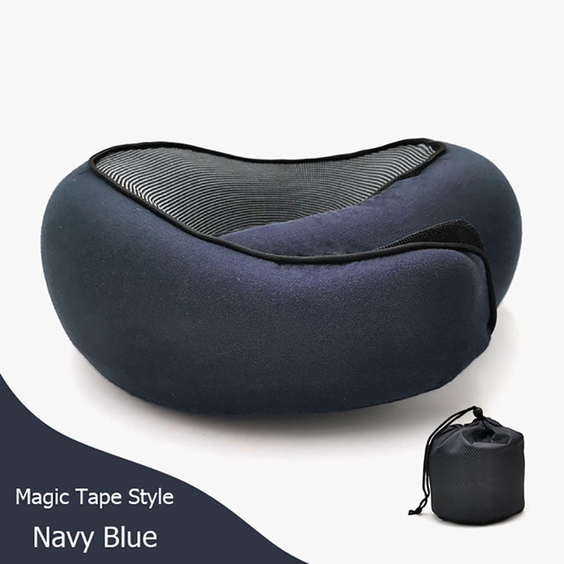 Travel Neck Pillow Non-Deformed Airplane Pillow Travel Neck Cushion Durable U-Shaped Travel Memory Cotton Nap Neck Pillow - Milares