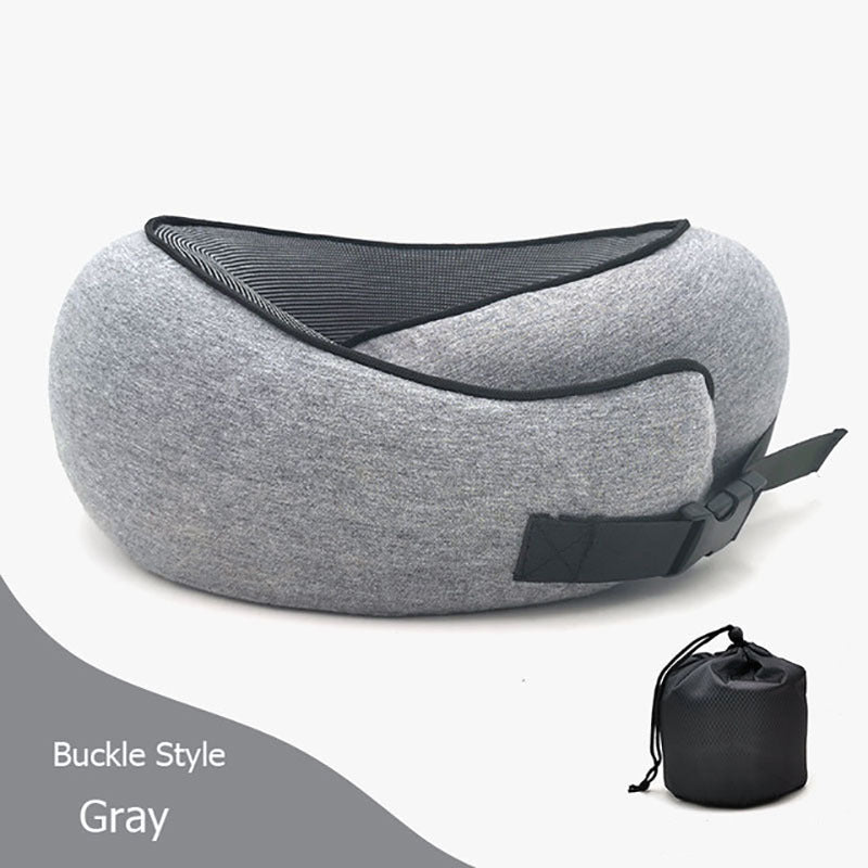 Travel Neck Pillow Non-Deformed Airplane Pillow Travel Neck Cushion Durable U-Shaped Travel Memory Cotton Nap Neck Pillow - Milares