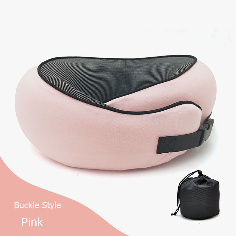 Travel Neck Pillow Non-Deformed Airplane Pillow Travel Neck Cushion Durable U-Shaped Travel Memory Cotton Nap Neck Pillow - Milares