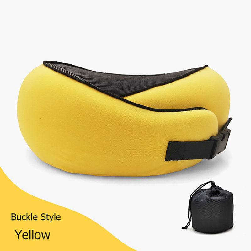 Travel Neck Pillow Non-Deformed Airplane Pillow Travel Neck Cushion Durable U-Shaped Travel Memory Cotton Nap Neck Pillow - Milares