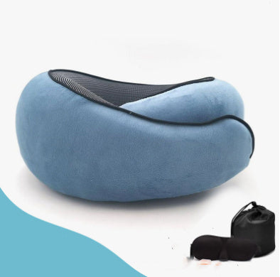 Travel Neck Pillow Non-Deformed Airplane Pillow Travel Neck Cushion Durable U-Shaped Travel Memory Cotton Nap Neck Pillow - Milares